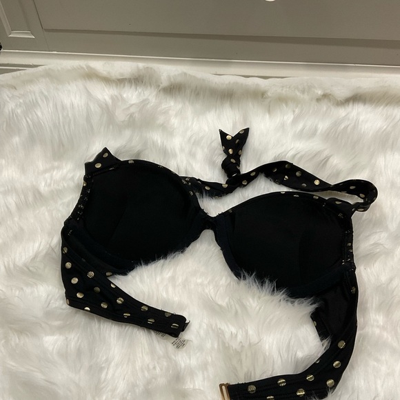 Victorias Secret Bombshell Black and Gold Polka Dot Bikini Top - Picture 8 of 8